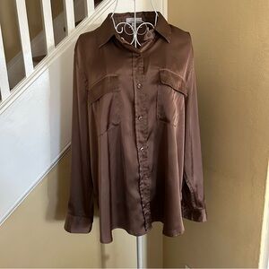Equipment Copper Satin Button Down Shirt